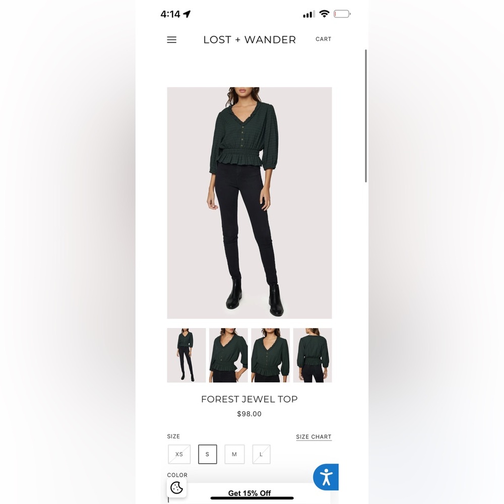 Lost + Wander Jewel Green Top